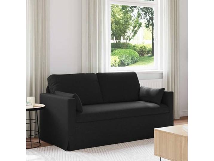 Molumvel Sofa Schwarz Stoff 158 x 78 x 80 cm Metallrahmen Modular Platzsparend, Ergonomisch, Einfache Montage, Stabil