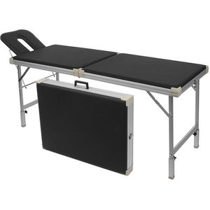 Sport-Tec Massageliege Robusta ST, aus Aluminium, klappbar, 56 cm breit, 2 Zonen, schwarz, höhenverstellbar