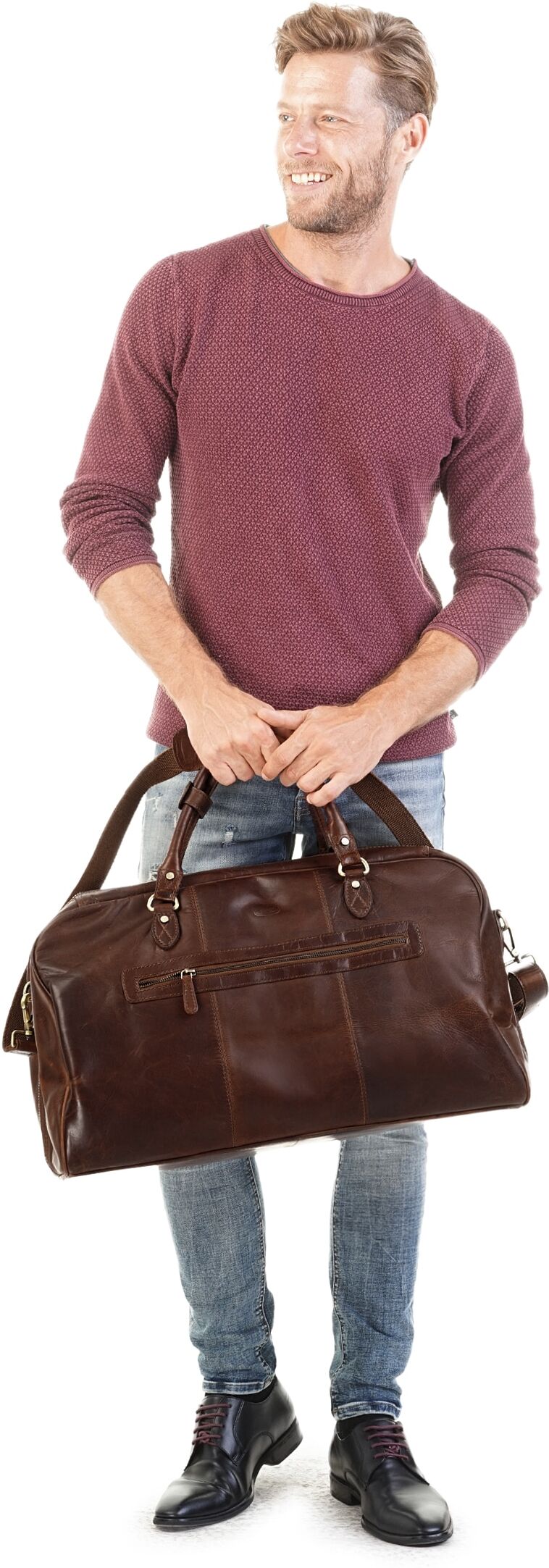 Reisetasche PIKÉ "PIKÉ Herren, Damen echt Leder", Damen, Gr. B/H/T: 54cm x 29cm x 27cm onesize, braun, Leder, Taschen Reisetasche, echt Leder braun B/H/T: 54cm x 29cm x 27cm onesize