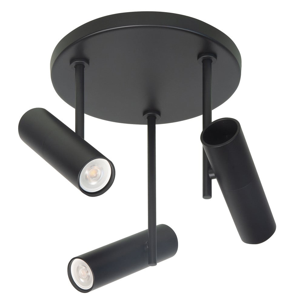 Spot Trend 3-lichts ronde plafondspot Highlight zwart metalen