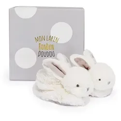 DOUDOU - Bonbon Hase Füsslinge mit Rassel, taupe 0-6M