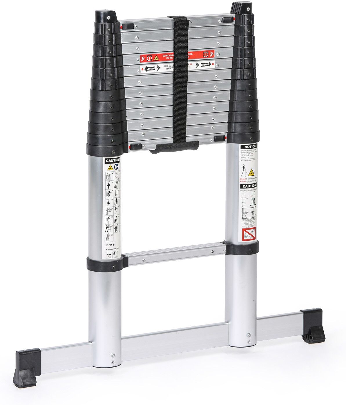 B2B Partner Aluminium-Teleskopleiter PROFI, 3,8 m, 13 Sprossen