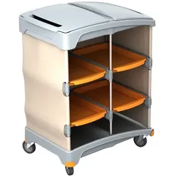 ComfortSplast Hotelwagen III-10 inkl. geräumigen Gehäuse mit 4 Schalen, Ablage mit Deckel