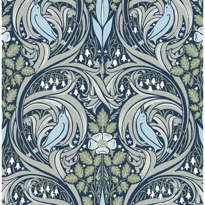 NextWall Bird Ogee Peel and Stick Wallpaper