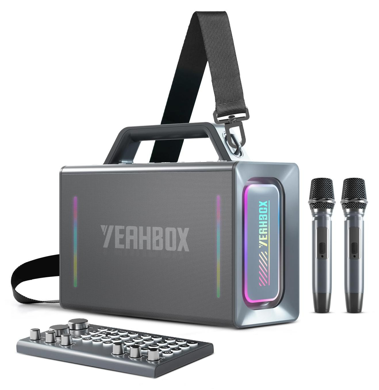 Selius Draagbare Bluetooth Karaoke Luidspreker met 200W Max Vermogen en 2 Draadloze Microfoons