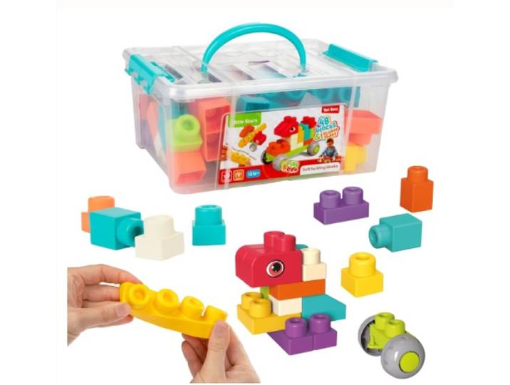 Little Stars 10006A - Soft Bouwstenen - 48 stuks - Opbergbox