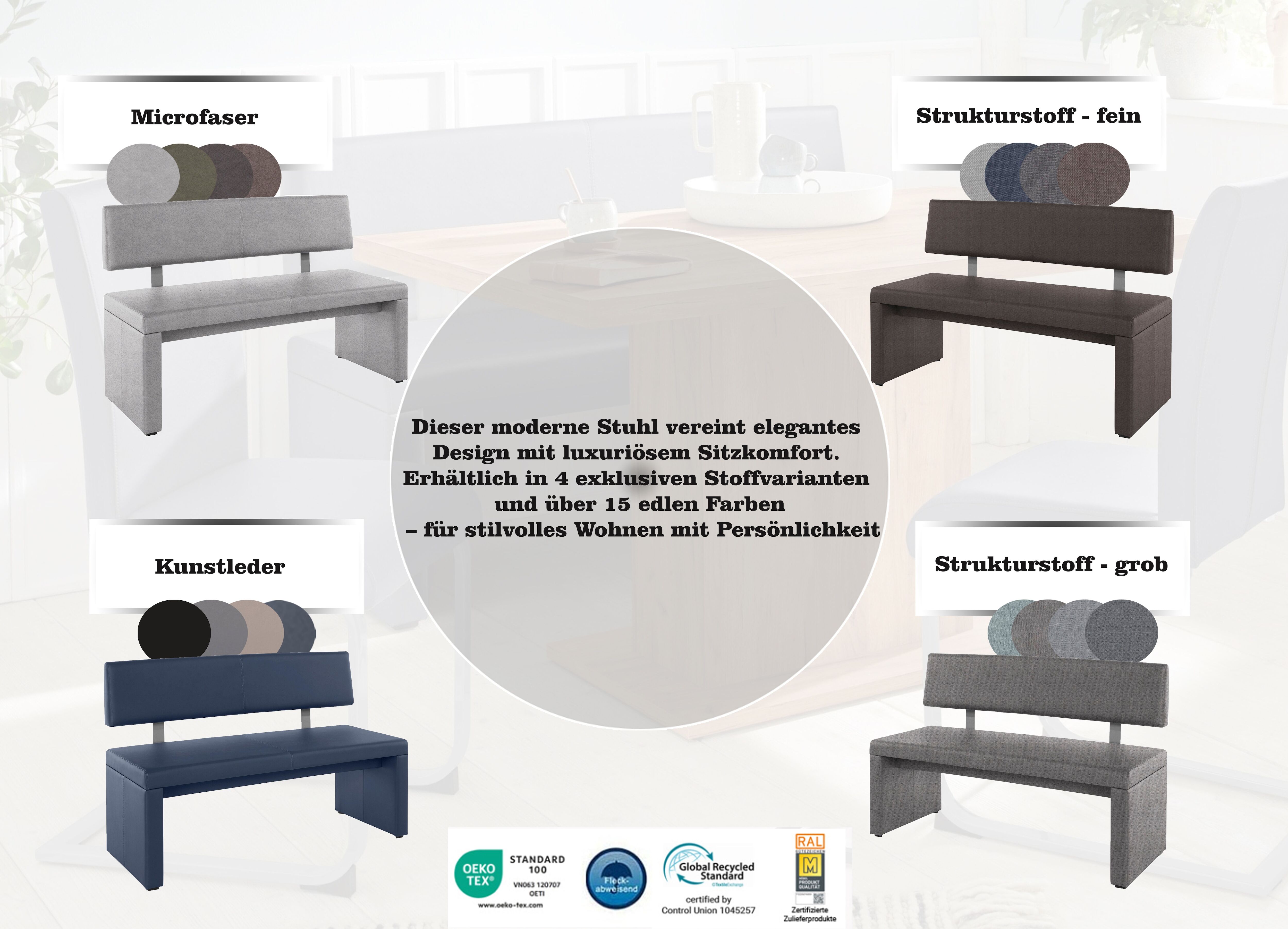 Home affaire "Charissa" mit Lehne, Breite 140, 160 oder 180 cm dunkelblau B/H/T: 180cm x 90cm x 53cm, Kunstleder
