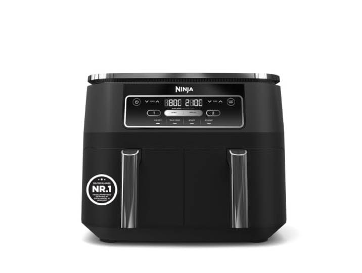 Ninja Foodi Dual Zone Heißluftfritteuse, 7,6 l, 4-in-1, 2 Fächer, Schwarz