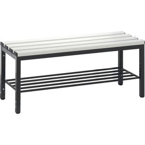 CP-Möbel Umkleidebank 8050-010, Sitzfläche Kunststoff, 100 cm, mit Schuhrost, lichtgrau / anthrazit