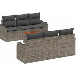 vidaXL Garten-Sofa-Set 7 pcs Grau