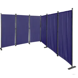 QUICK STAR Paravent 6tlg. 340x165cm Blau