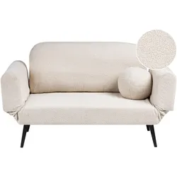 SCHLAFSOFA 2-Sitzer Bouclé Cremeweiß Dorotea