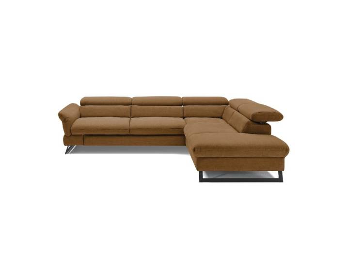 Trendstore Cassandra Ecksofa - Webstoff Campsbay cognac , Kopfte