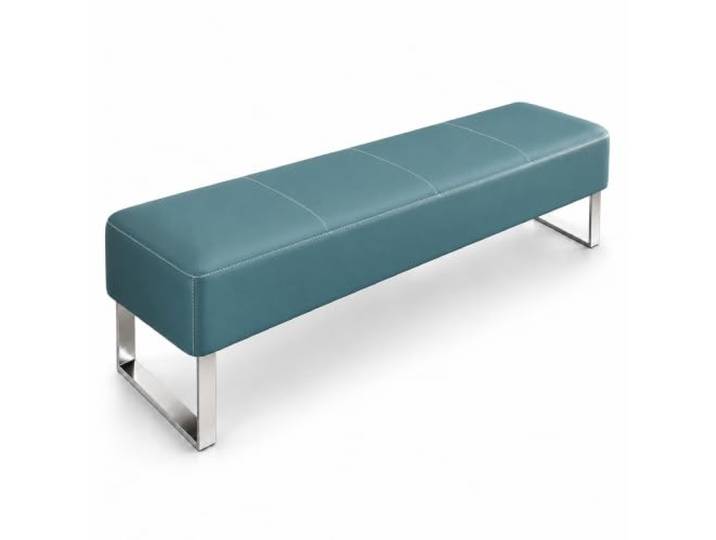 Empfangsbank aus Kunstleder, Belastbare Sitzbank ohne Lehne mit Metallfüßen Gewerbliche Gästebank für Wartezimmer, Büros, Praxen, Salons, Spas und Friseursalons(H,150cm/59in)