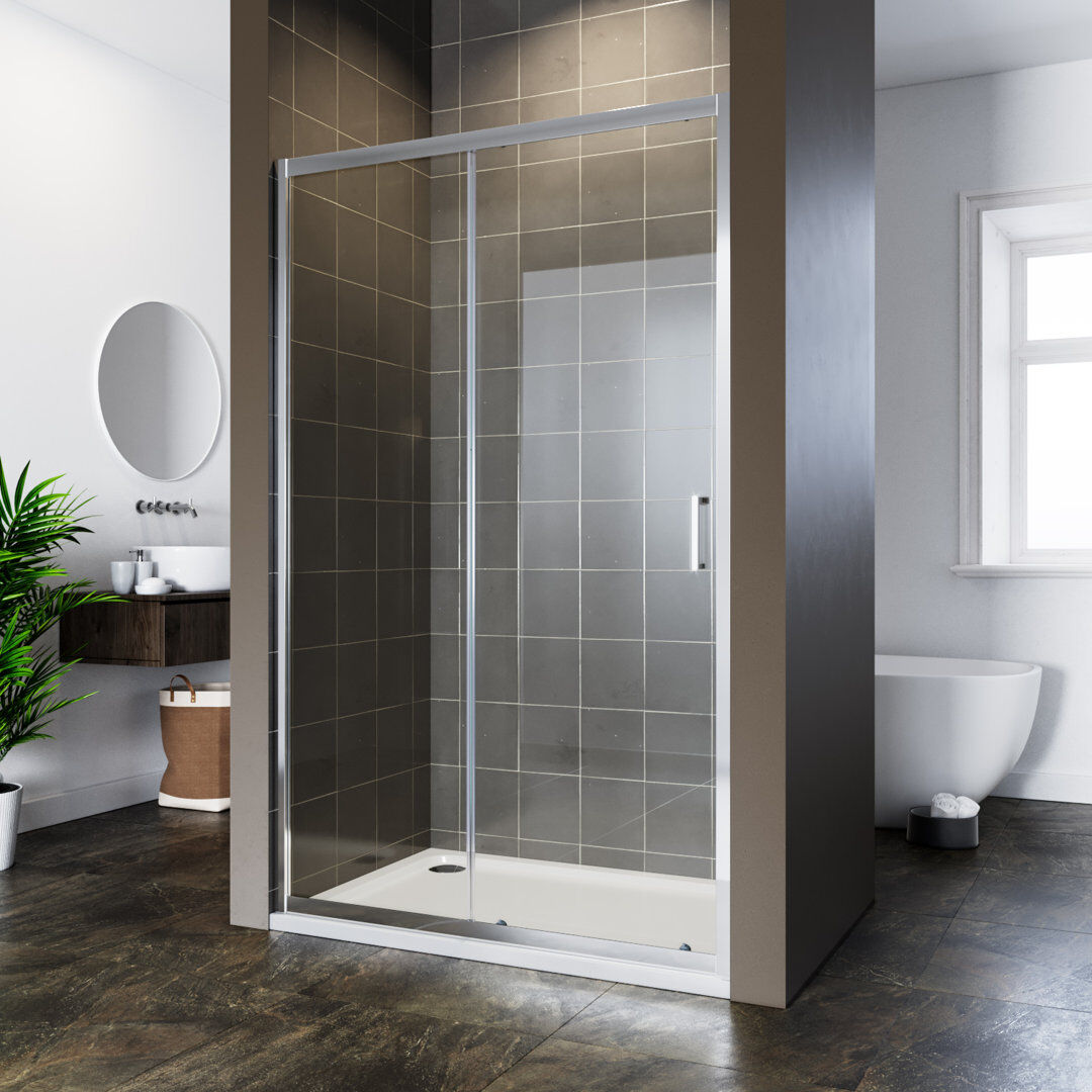 17 Stories Cost-effective single sliding door shower room, Silver Silver 120"