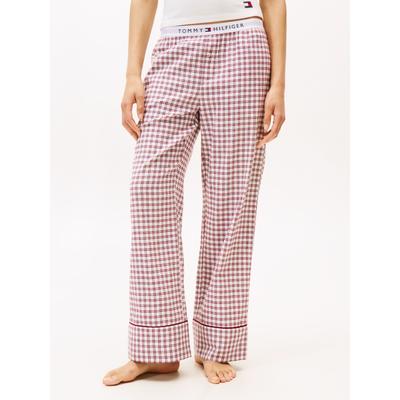 Pyjamahose "PLAID FLANNEL", Damen, Gr. L (40), N-Gr, mini plaid ivory silk, Flanell, Obermaterial: 55% Baumwolle, 45% Viskose, TOMMY HILFIGER UNDERWEAR, kariert, relaxed fit lang, Hosen Pyjamahose, mit Schottenkaro, relaxed fit, elastischer Bund