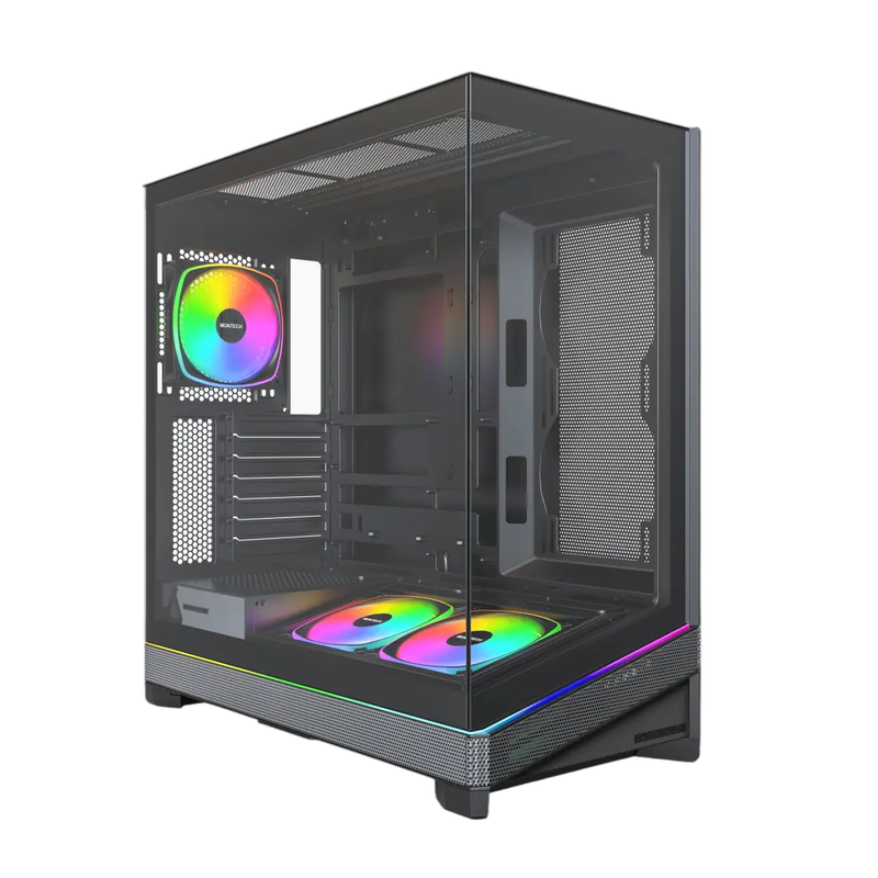 Montech Sky 3 PC-Gehäuse, Midi-Tower, ATX, ARGB, Tempered Glass - schwarz