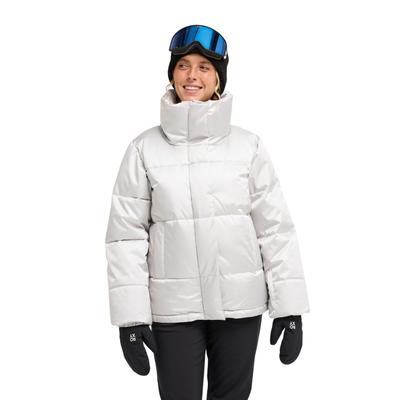 Snowboardjacke ROXY "Snow Winter Rebel 10K", Damen, Gr. S, weiß (silber), Obermaterial: 100% Polyester., 20_1_3_Jacken Snowboardjacke