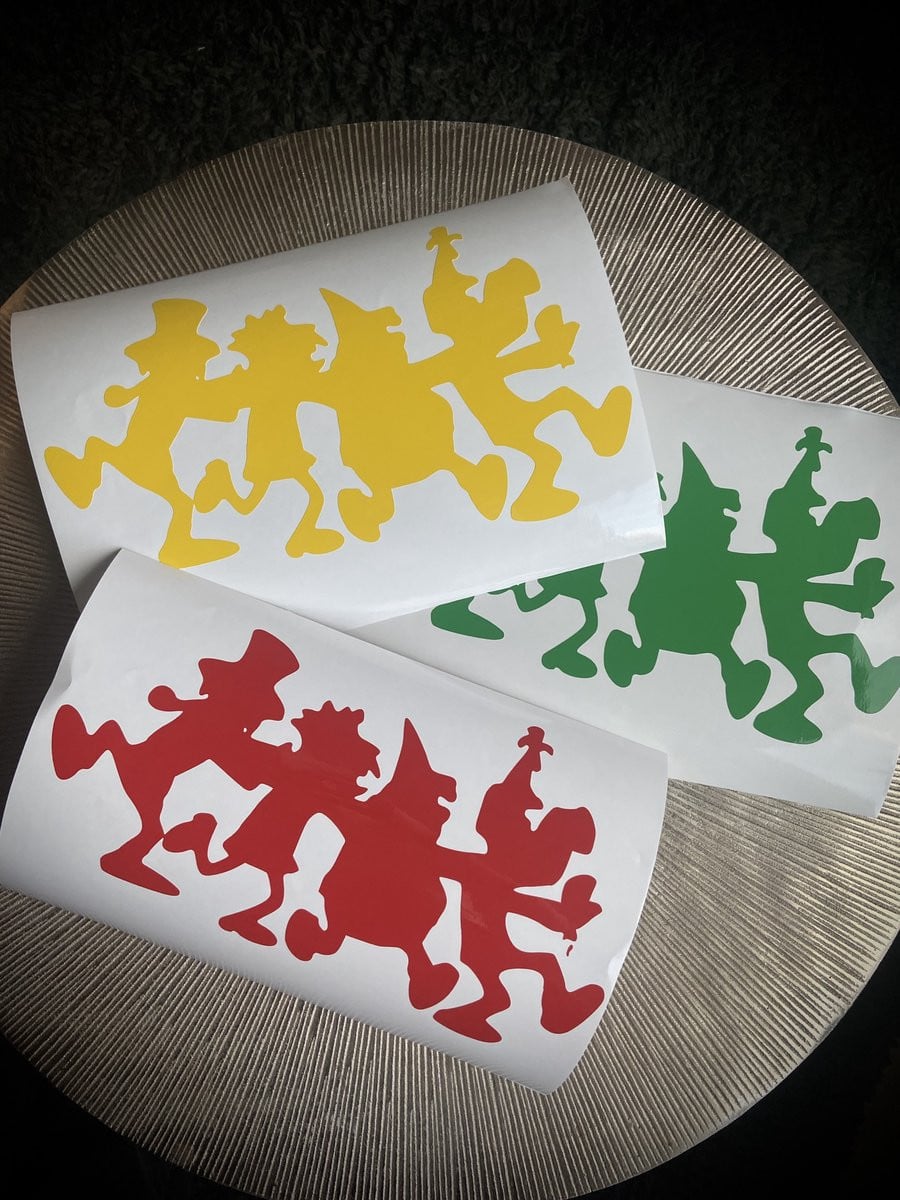 Raamfolie Carnaval Polonaise - Rood, Geel en Groen - Carnaval Decoratie