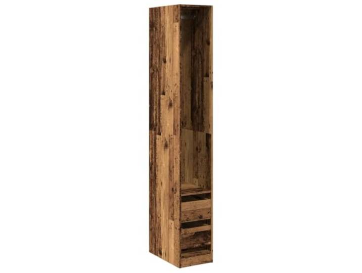 HNSMFPRE Kleiderschrank, altes Holz, 30 x 50 x 200 cm, Holz 1 Fach, 2 Schubladen, Wandbefestigung im Lieferumfang enthalten, glatte Oberfläche, Aufbewahrung von Kleidung, Hüten