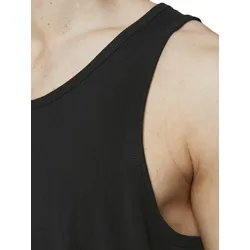 JACK&JONES Herren Tanktop im Pack - JACBASIC TANKTOP, einfarbig, Baumwolle Schwarz / L / 8er Pack (4x2P)