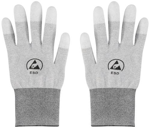 TRU COMPONENTS ESD-Handschuh mit Beschichtung an den Fingerspitzen Kleider-Größe: XL Polyamidfaser, PU-Beschichtung