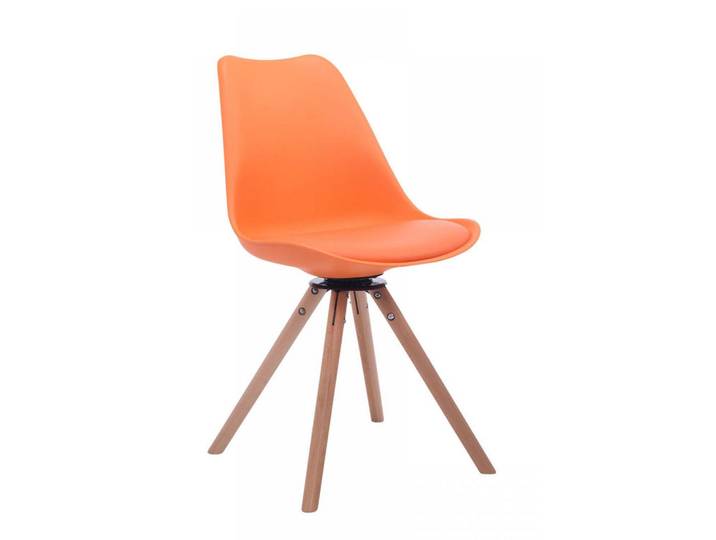 CLP Stuhl Lederlook orange, Orange, Holz, 48x84x56 cm, Esszimmer, Stühle