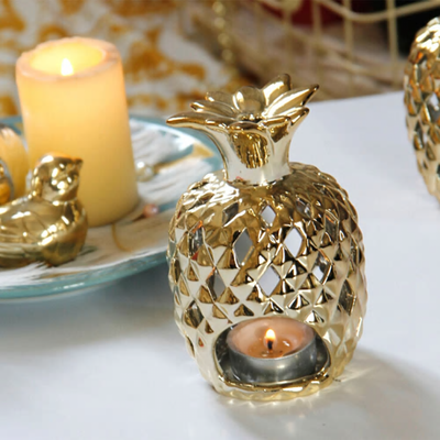 HomeDecorAndMore LLC Ceramic Pineapple Candle Holder For Home Dcor Ceramic Pineapple Candle Holder For Home Dcor