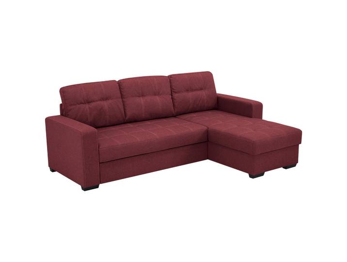 Livetastic Eckschlafsofa, Rot, Kunststoff, 3-Sitzer, 240x160 cm, Made in EU, Wohnzimmer, Sofas & Couches, Schlafsofas, Schlafsofas mit Bettkasten