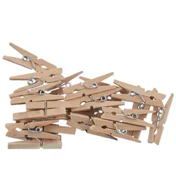 24er-Set Wäscheklammern Bambus - Vielseitige Clips für Wäsche, Deko & Basteln - 3 cm - Natürliches Design - Ideal für Zuhause & Geschenke