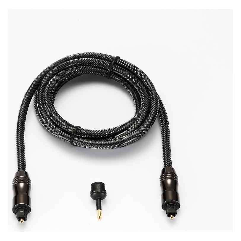 D2 Diffusion Cable Audio Optique Toslink vers Toslink avec adaptateur Jack 3,5mm 1,5m (Noir) (1.50 m, Toslink Kabel) (D2OPT150HG)