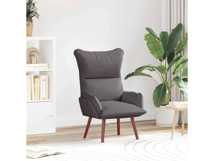 Sessel Grau 69 x 74 x 93 cm Kunstleder Gummibaumbeine,Polyesterfüllung,ergonomische Armlehnen,Minimalismus-Design,Wohnzimmer,Büro
