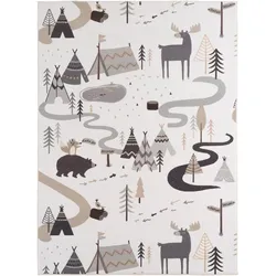 SPIELTEPPICH Waschbar TINO in Creme, mit Waldtier-Motiv, 200 x 290 cm