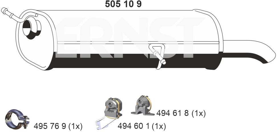 Ernst Endschalldämpfer 505109 Für Peugeot