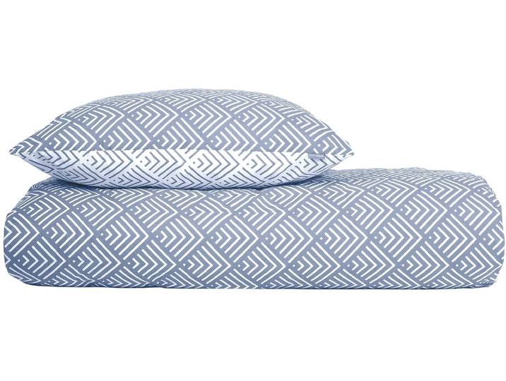 Bettwäsche SCHIESSER Mabel aus weicher Baumwolle mit abstraktem Muster , blau (hellblau), B/L: 155cm x 220cm, 1 Stk., 1 Stk., Renforcé, B/L: 80cm, 2 Stk., Renforcé, Obermaterial: 100% Baumwolle, Bettwäsche, Bettwäsche, OEKO-TEX MADE IN GREEN