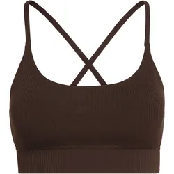 adidas All Me Rib Low Support Sport-BH Damen JZ4958 - aurora coffee M