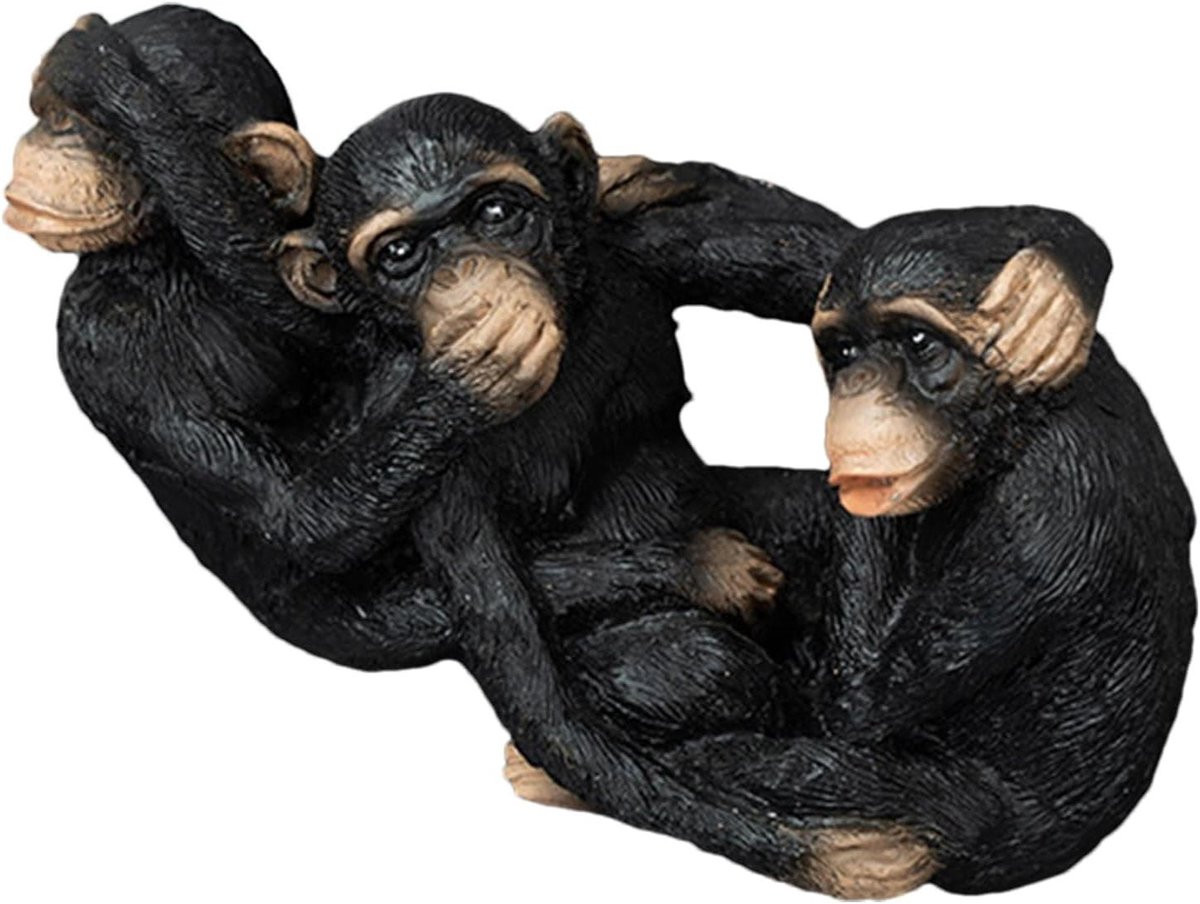 Apen Standbeeld Decoratie - Hars Sculptuur van de Drie Wijze Apen voor in de Woonkamer