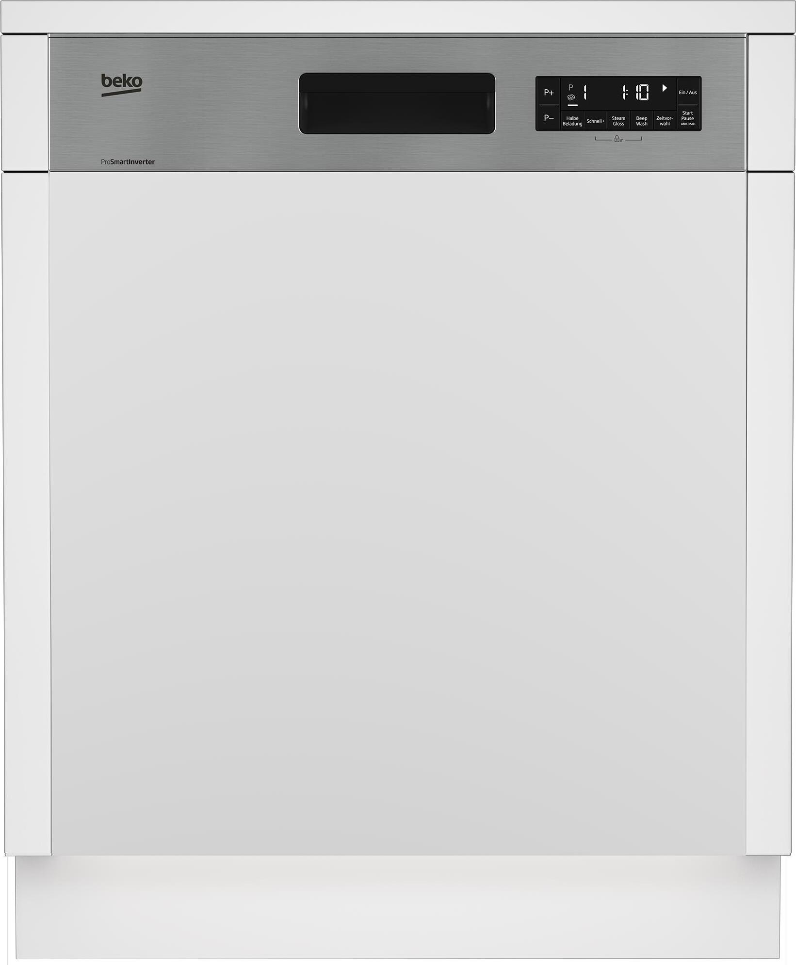 Beko BG640EXTI, Teilintegriert, Standardgröße (60 cm), Edelstahl, Tasten, LCD, Oberkorb