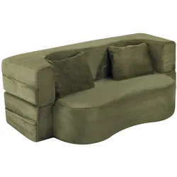 MODFU Schlafsofa Schaumstoff Grün, faltbar, 2-in-1 Sofa und Gästebett