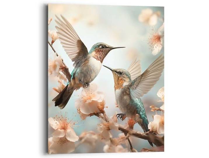 REINDERS Wandbild, Spring Birds, Hobbyraum, Bilder, Wanddeko, Room Decor, MDF, Blau, 50 x 40