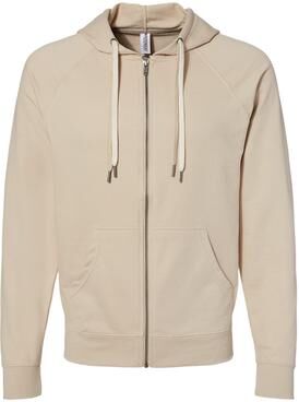 Independent Trading Co. SS1000Z Loopback Terry Zip Hoodie in Sand size 3XL   Cotton/Polyester Blend