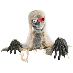 HALLOWEEN Dekoration Einäugige Mumie, Krabbelnde Mumie mit Rot Leuchtende Augen
