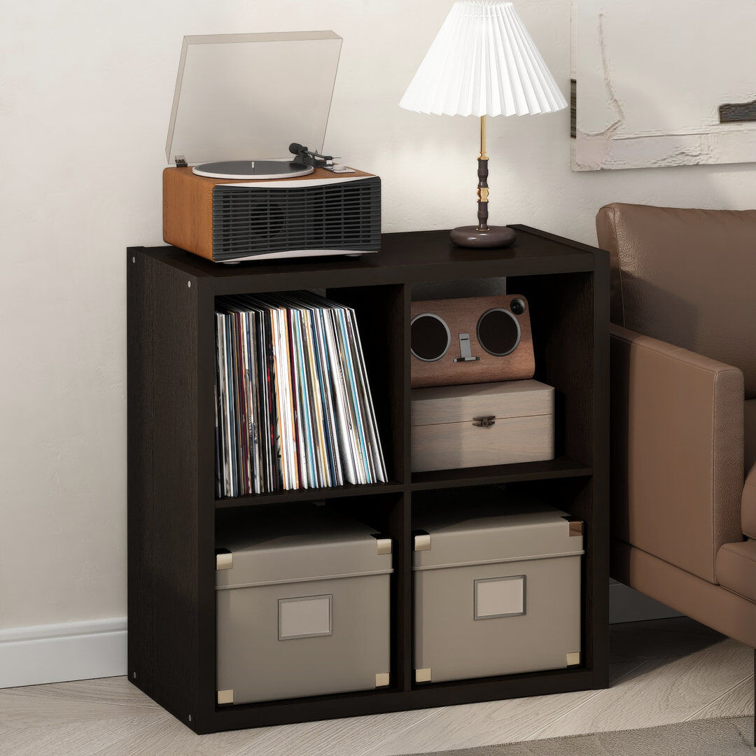 Furinno Cubicle 76.2 cm H Media Shelves Dark Oak 76.2cm H X 76.2cm W X 37.01cm D