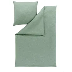ESTELLA Mako-Jersey-Bettwäsche Takoma 135 x 200 cm Jersey Grün Mint