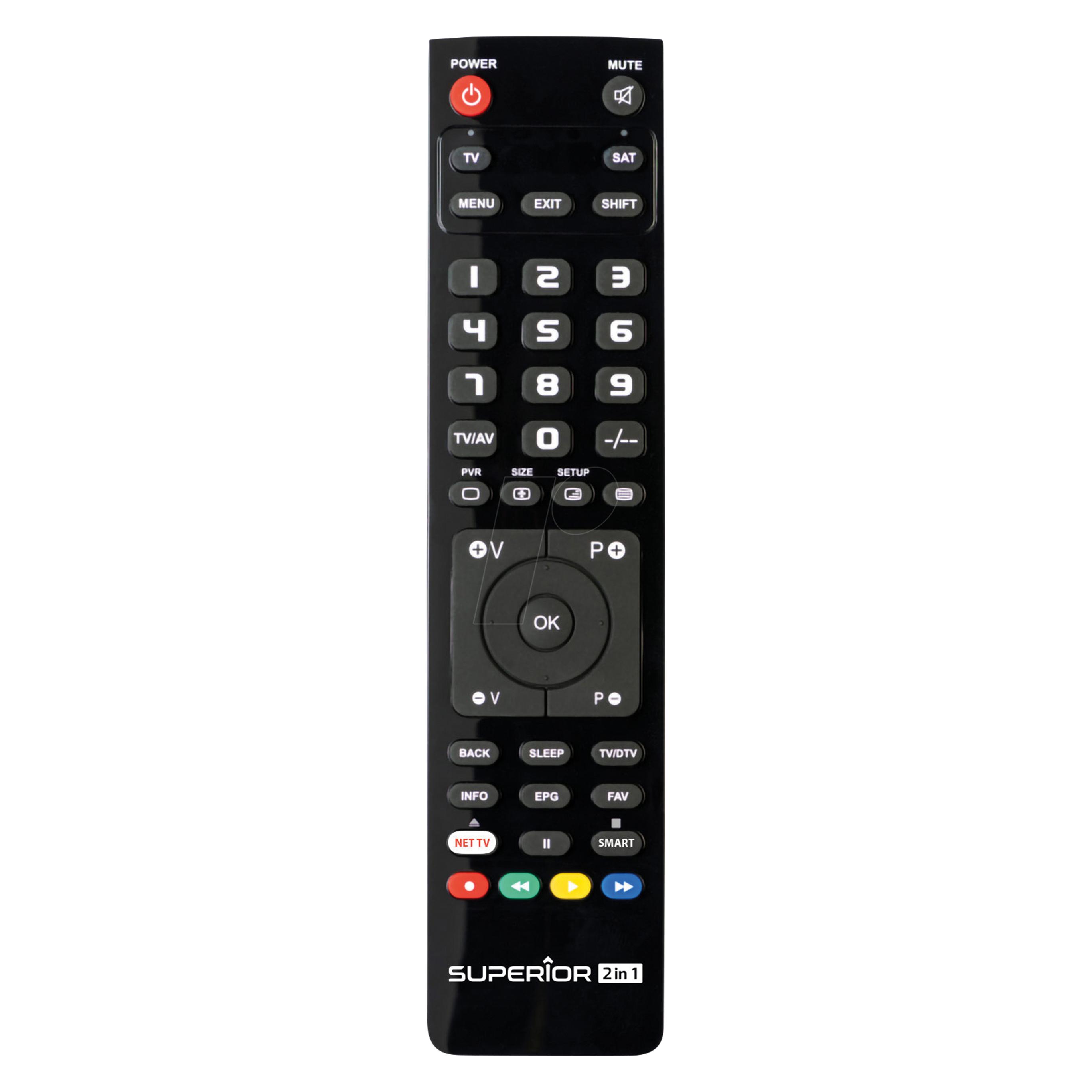 Superior LIGHT 2-IN-1 UNIVERSAL FJERNBTETJENING 2-IN-1 (Universal Fernbedienung, Infrarot) (SUPTPB005)