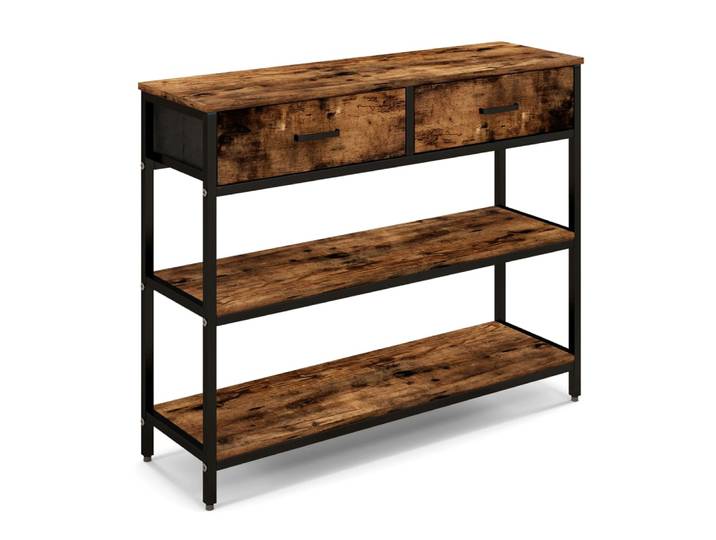Table console industrielle pliable métallique 100X30X80cm