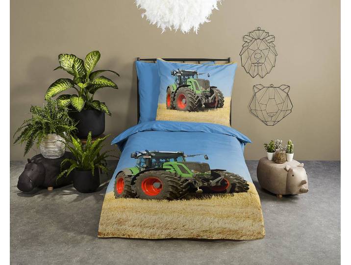 Kinderbettwäsche Tractor 135 x 200cm Multicolor