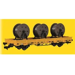 Kibri Niederbordwagen mit 3 Kabelrollen GleisBau