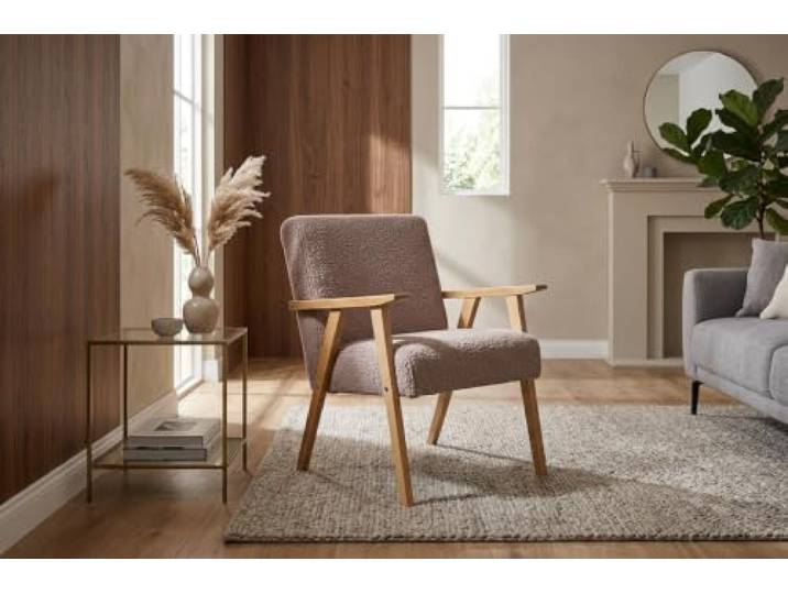 Family Meble Sessel Soler Angel – Retro-Sessel im Vintage-Stil mit Stoff-Bezug – Hellrosa · 8