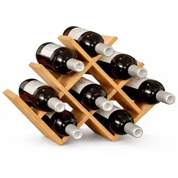 Relaxdays Weinregal aus Bambus für 8 Flaschen Hellbraun